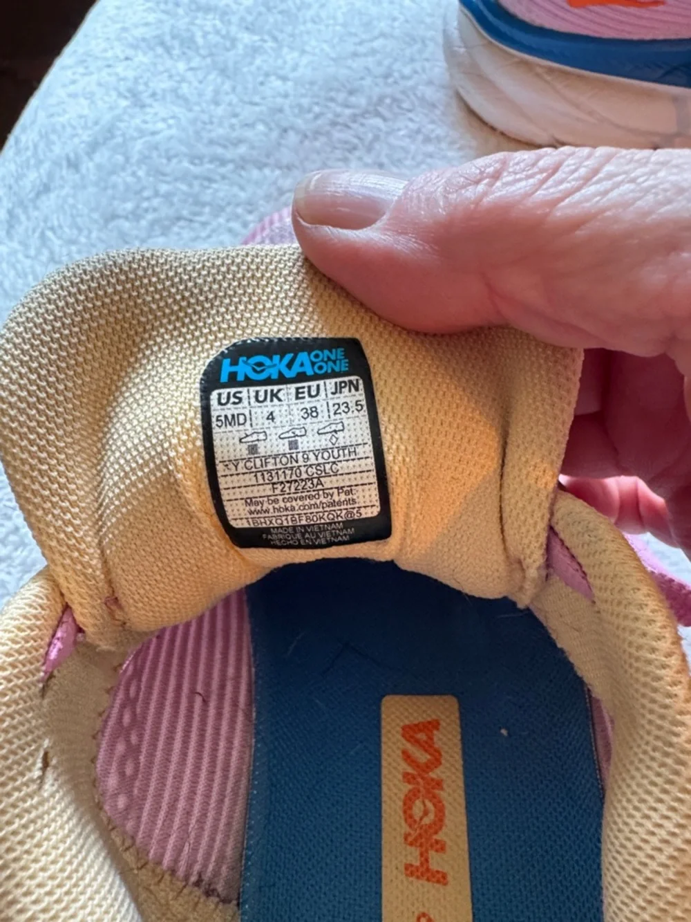 Hoka Women's Pink, Blue and Yellow Running Sneakers - Picture 2 of 5